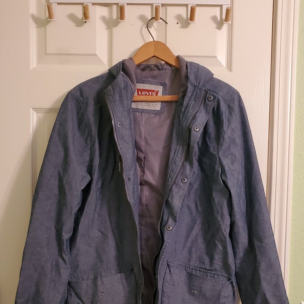 Levi’s Hooded Field Jacket Utility Parka Blue Gray Men’s Medium